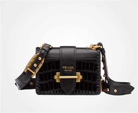 prada cahier bag embroidered - Prada cahier crocodile leather bag.